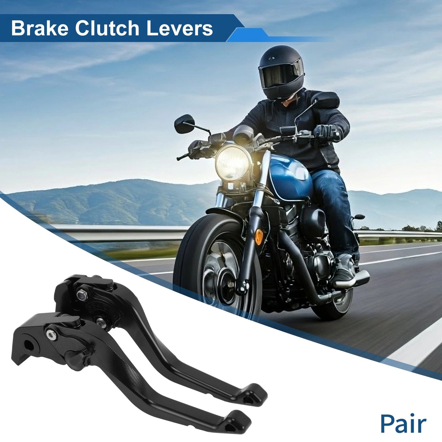 1 x Black Brake Clutch Levers for Yamaha YZF-R1 (2009–2014)