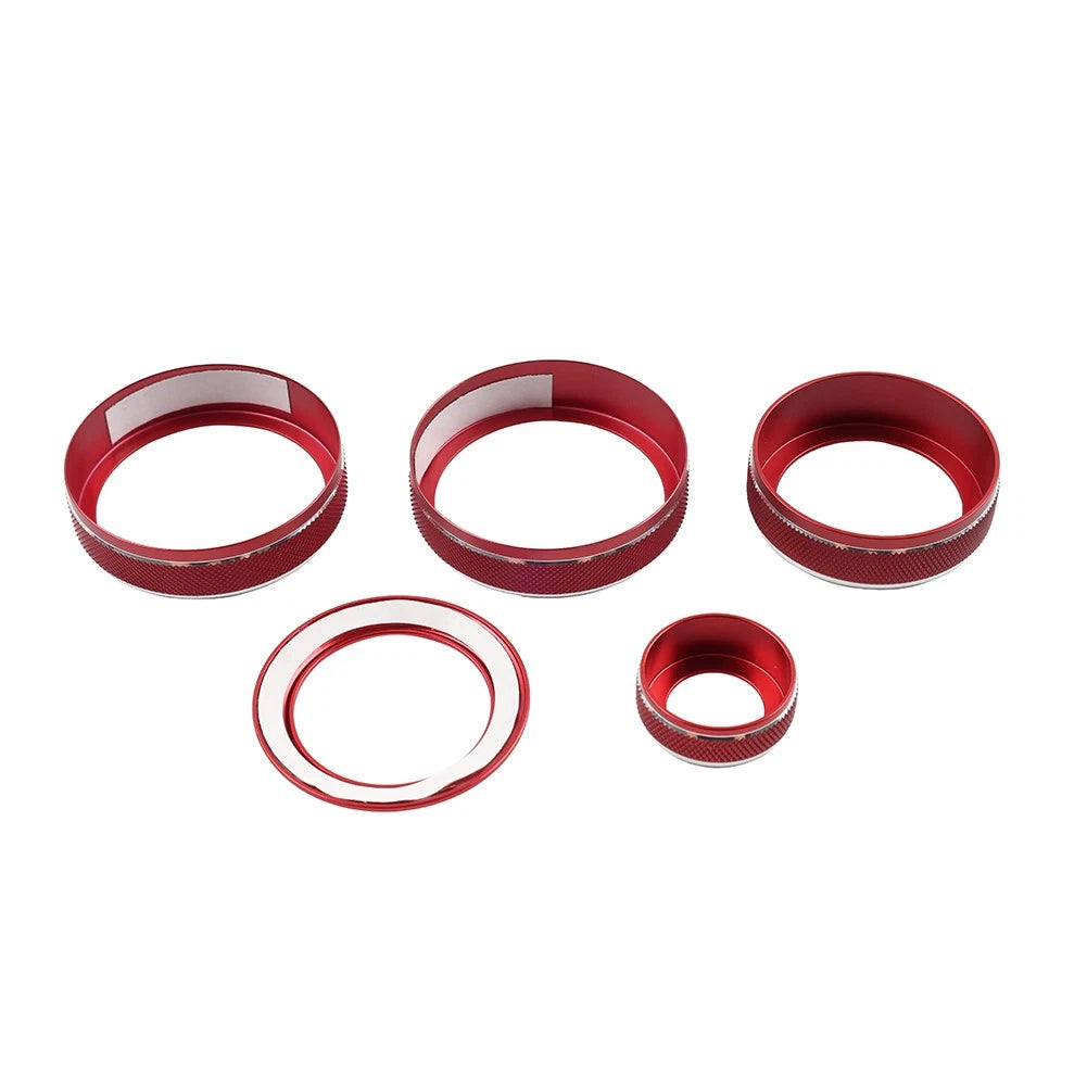 5 x Red Console Volume AC Switch Button Rings for Lexus NX250 NX350h (2022-2024)