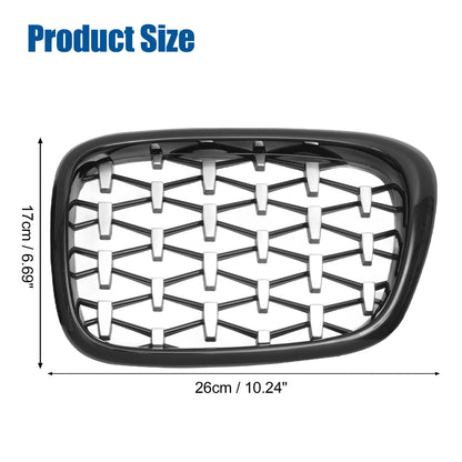 Front Hood Bumper Grille for BMW 525i 530i E39 Diamond Star Black (1997-2003)