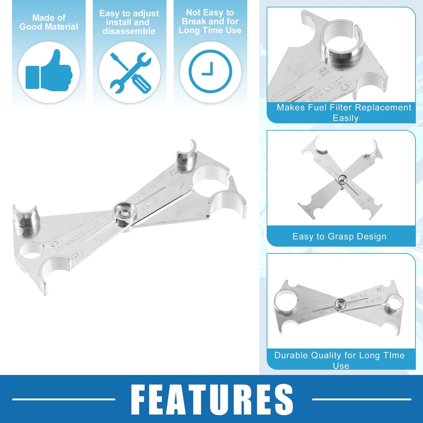 Fuel Line Disconnect Tool Kit 3/4" 5/8" 1/2" 3/8" for GM Ford ()