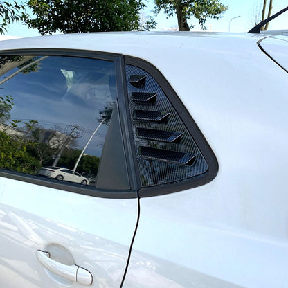 2 x Carbon Style Rear Side Window Louvers for VW Polo (2017-2023)