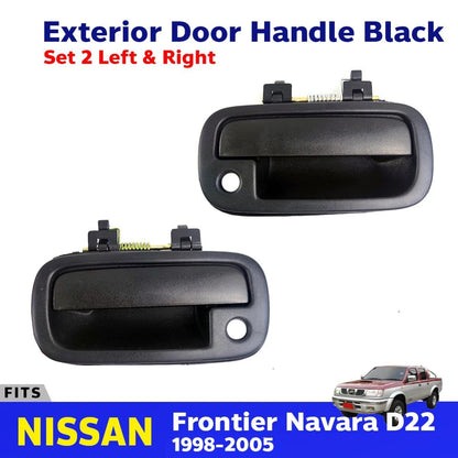 Exterior Door Handle Black Front L+R Fits Nissan Frontier D22 Pickup 1998-05 D06