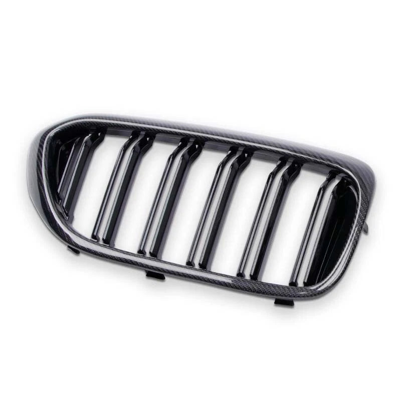 Gloss Carbon Fiber Front Bumper Kidney Grille for BMW 5 Series G30 Pre-LCI 17-20