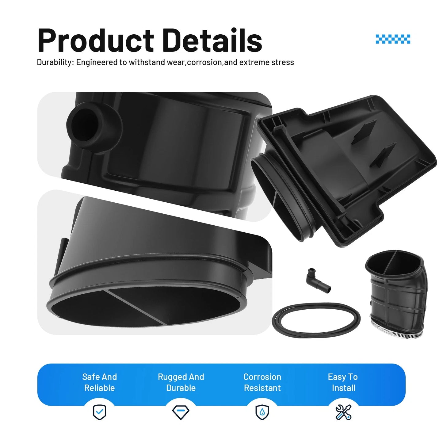 Air Box Intake Duct & Cover for Yamaha Raptor 660R YFM660R 2001-2005
