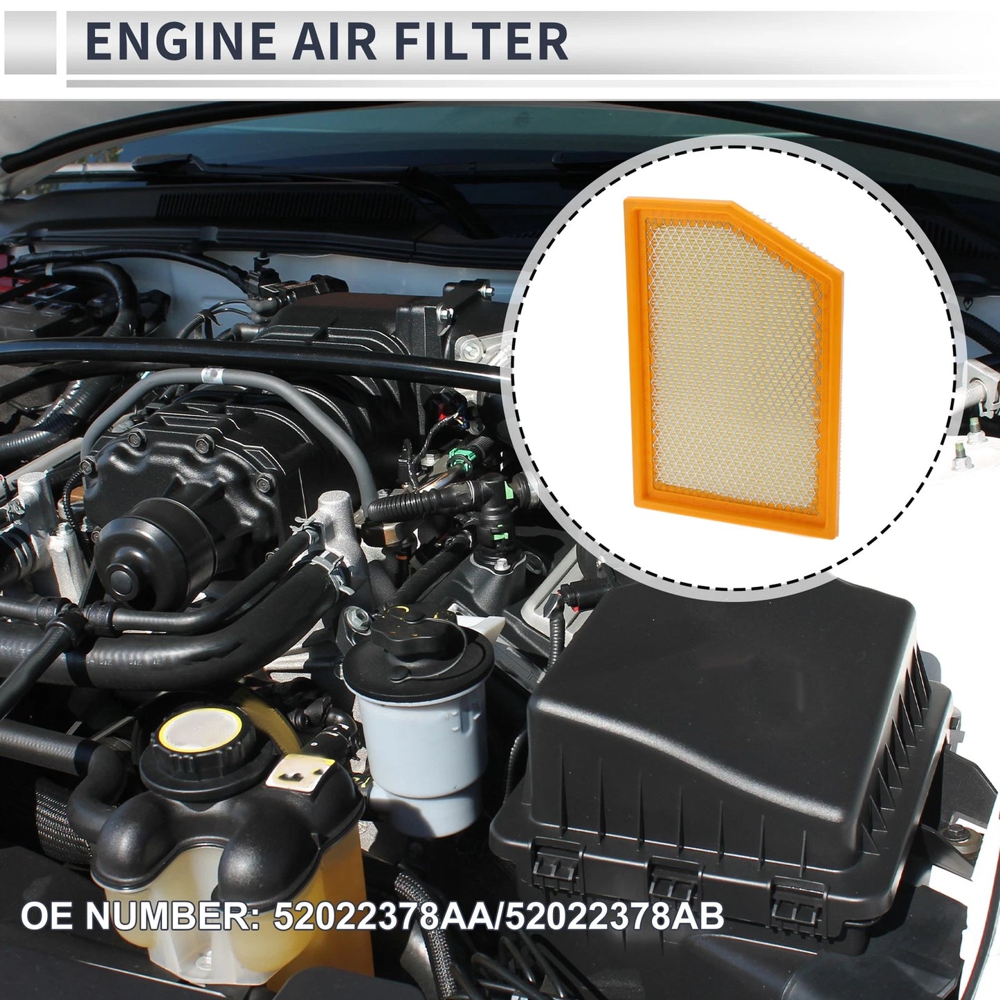 Engine Air Filter for Jeep Cherokee (2014-2018) - 1 x Replacement Part