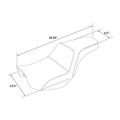 Black Driver Passenger Seat for Harley Dyna Low Rider Street Bob (06-17)