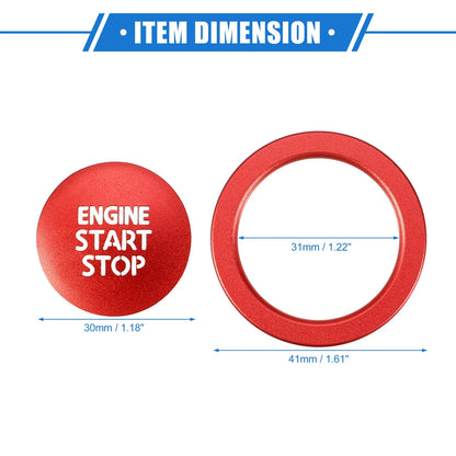 Engine Start Stop Button Cover Ring Kit for Toyota Avalon (2019-2022) Red