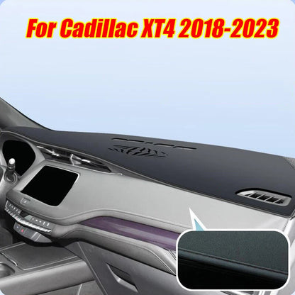 Black Leather Dashboard Cover Pad for Cadillac XT4 (2018–2023)