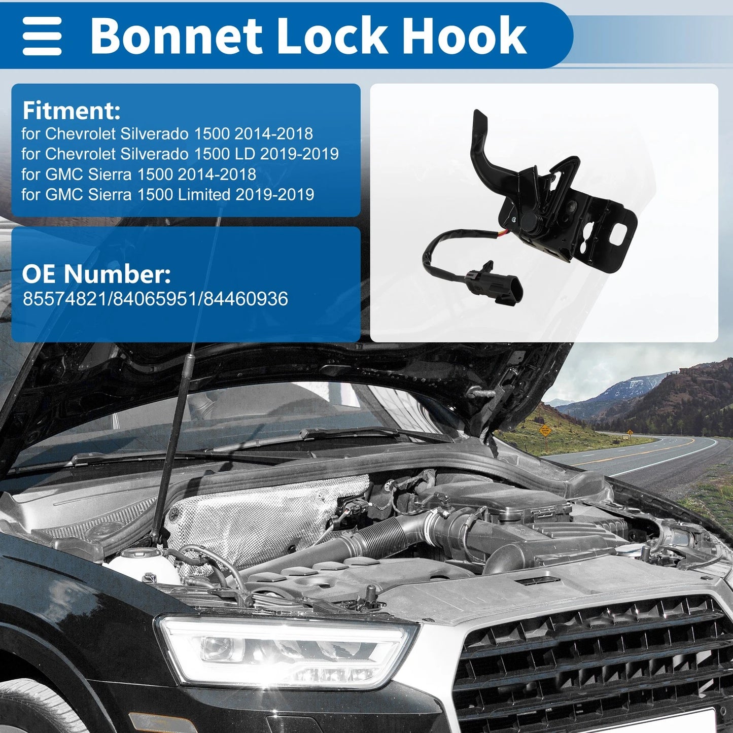 Hood Latch Assembly for Chevrolet Silverado 1500 (2014 - 2018)