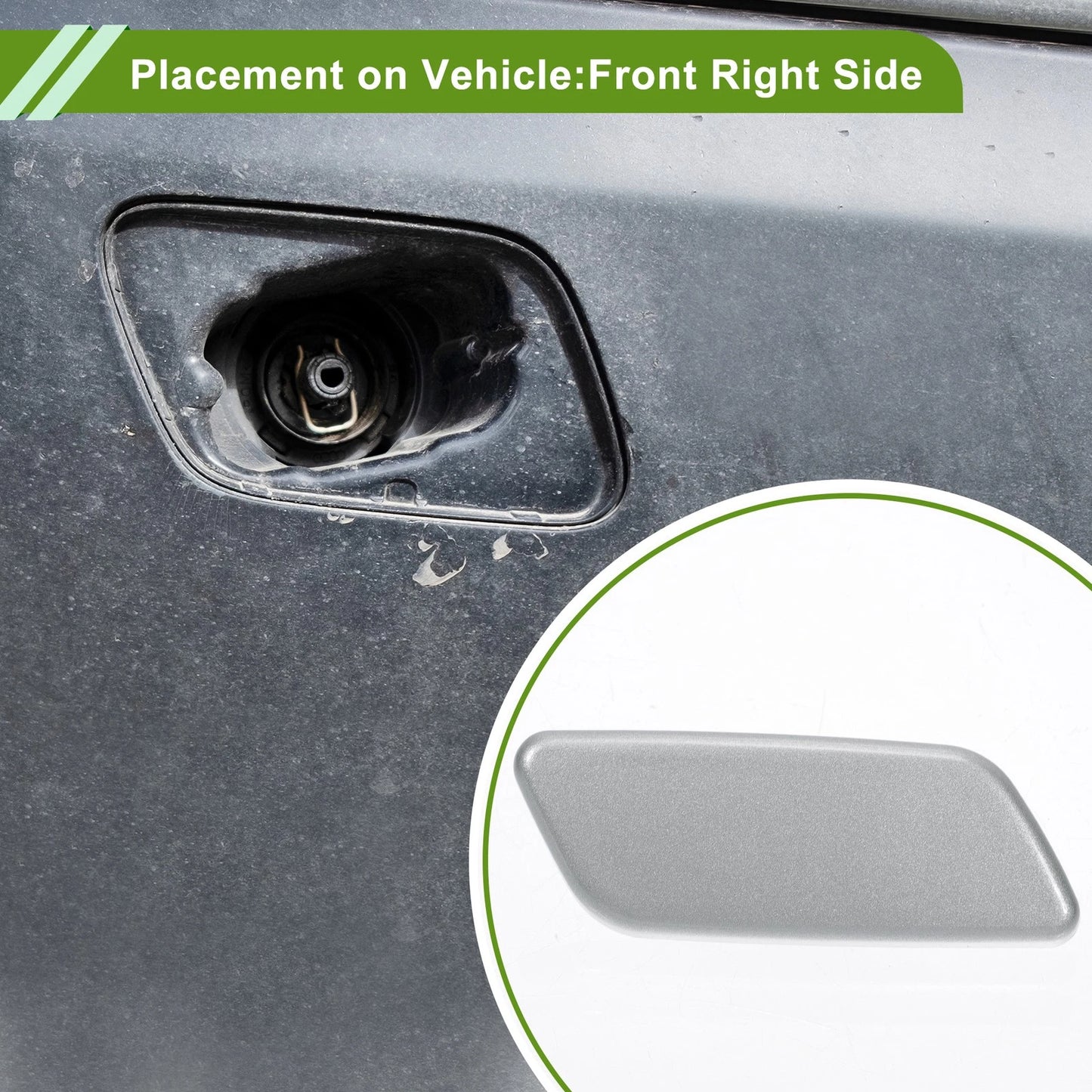 Front Right Washer Nozzle Cover for Toyota Prado (2012-2015) Silver Tone