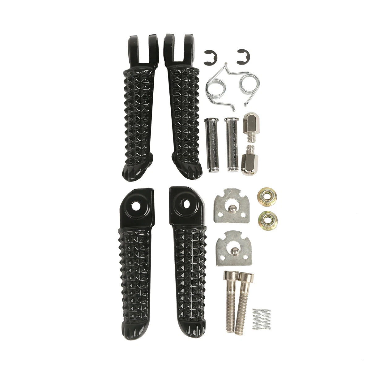 Black Driver Passenger Footpegs for Yamaha YZF R1 R6 (1998-2025) (2003-2020)
