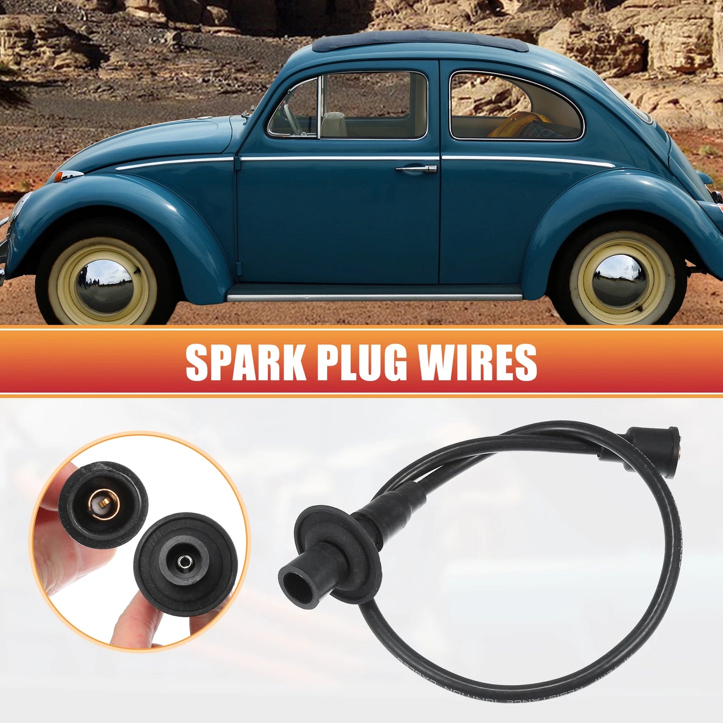 5 x Spark Plug Wire Ignition Coil Cable for VW Beetle Karmann