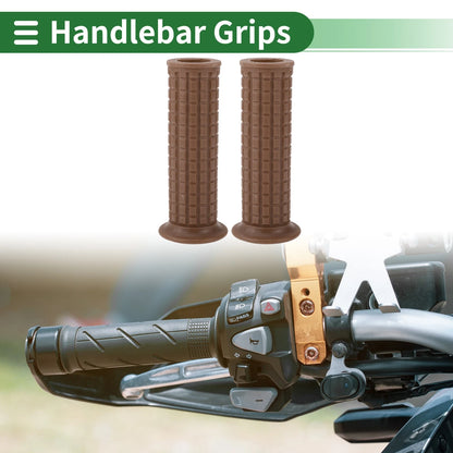25mm Hand Grips Cover Handlebar End Grips TPU Light Brown for Motorcycle