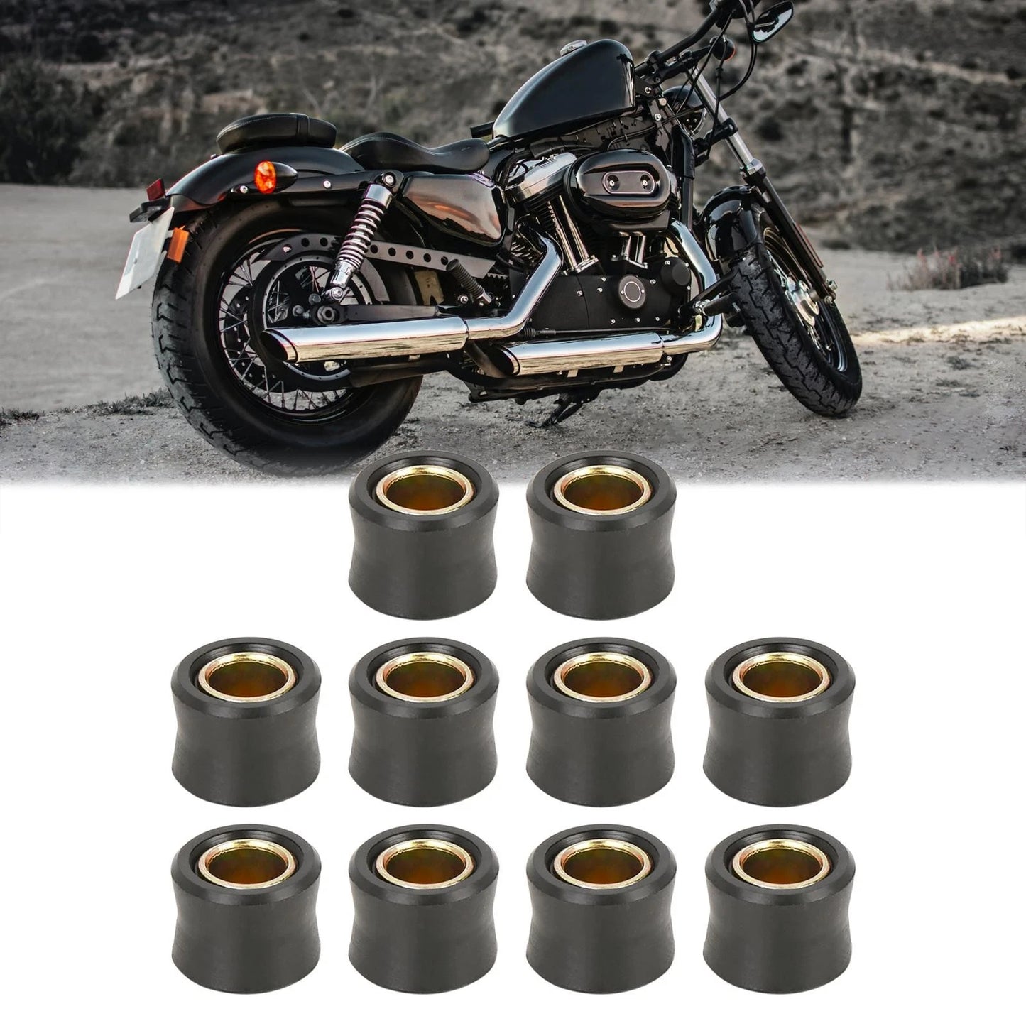 10 x 12mm Rear Shock Absorber Cushion Rubber Ring Bushing for Motorbike