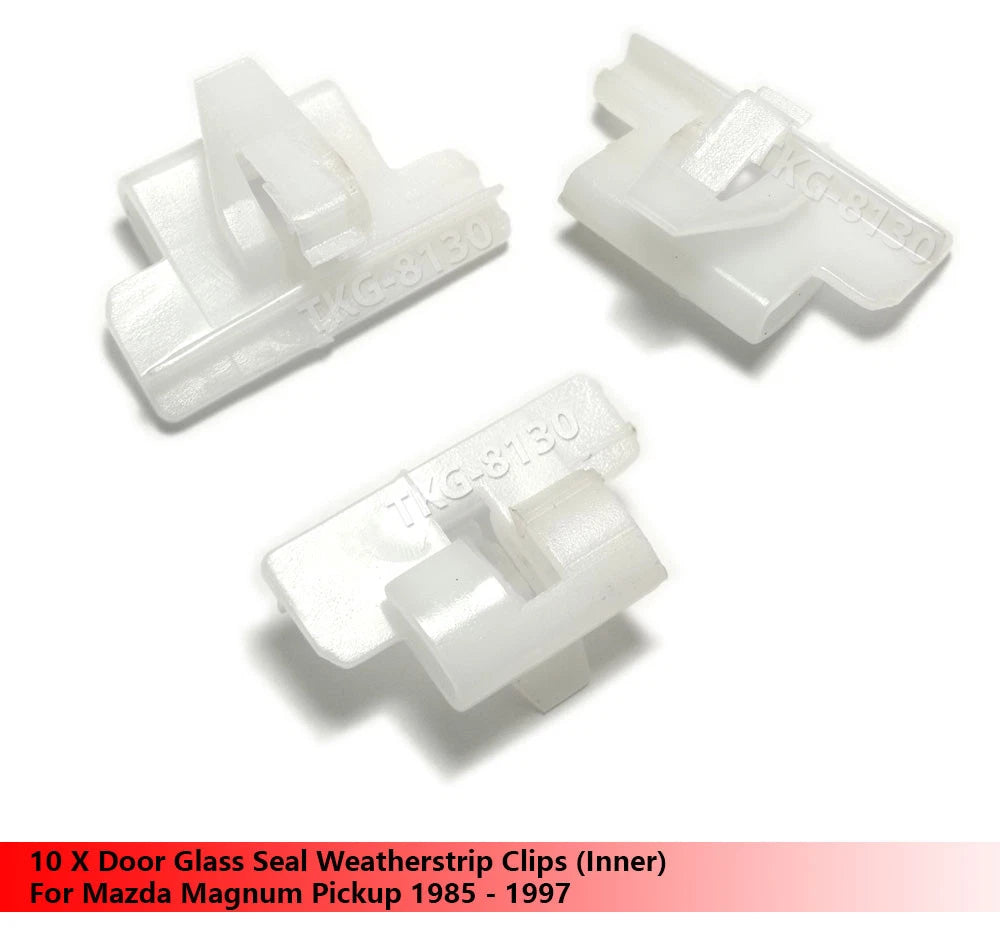 10 x Door Glass Seal Weatherstrip Clips for Mazda Magnum (1985-1997)