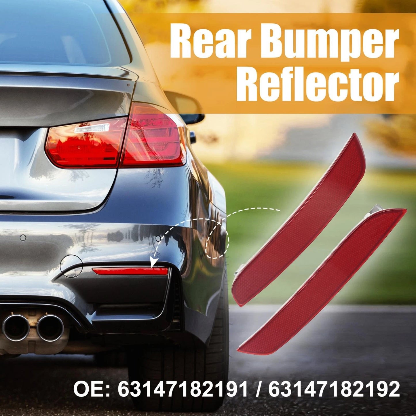 Rear Bumper Reflector Strip Cover Left Right Side for BMW