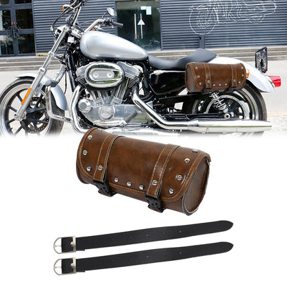 Motorcycle Tool Bag Handlebar Bags Cycling Fork Luggage Bags Round Brown