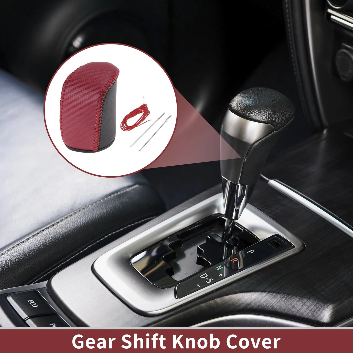 Gear Shift Knob Cover 1 x Dodge Journey Black Red (2011-2020)