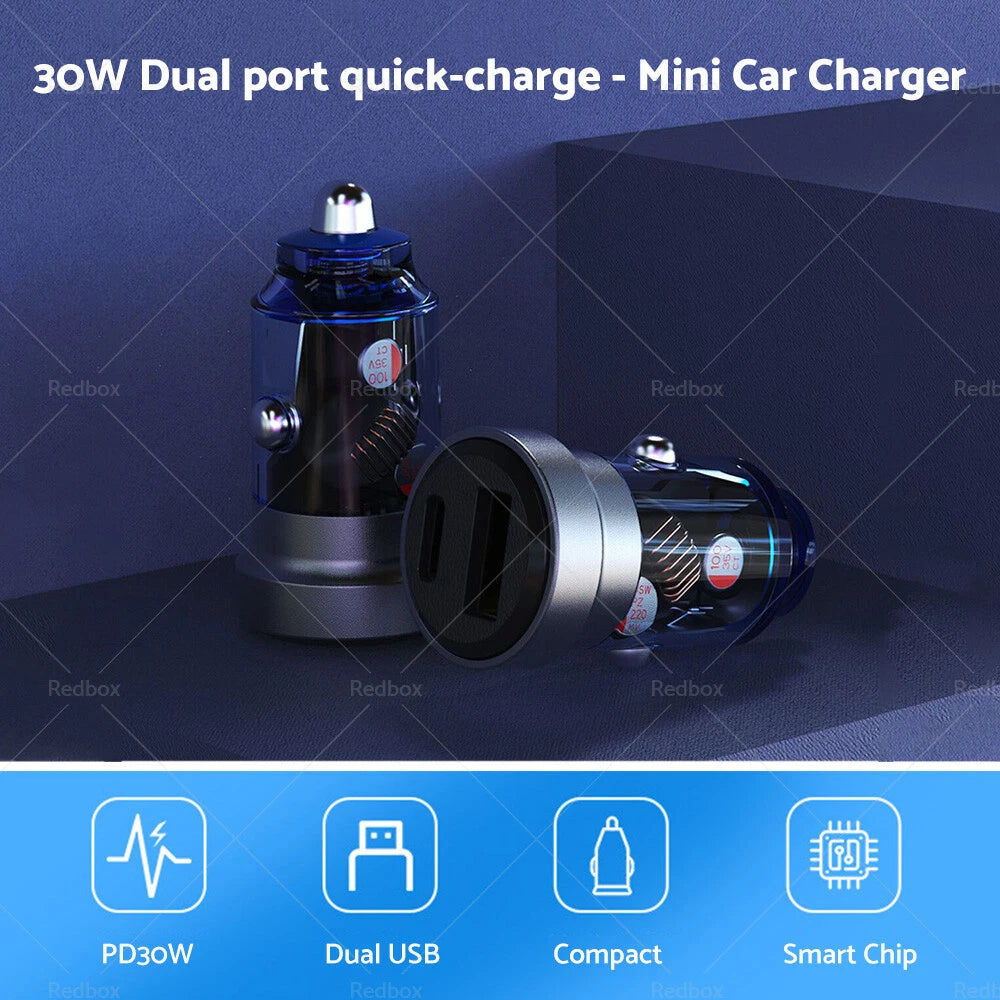 54W USB C Fast Car Charger Adapter PD30W QC3.0 for Various Models