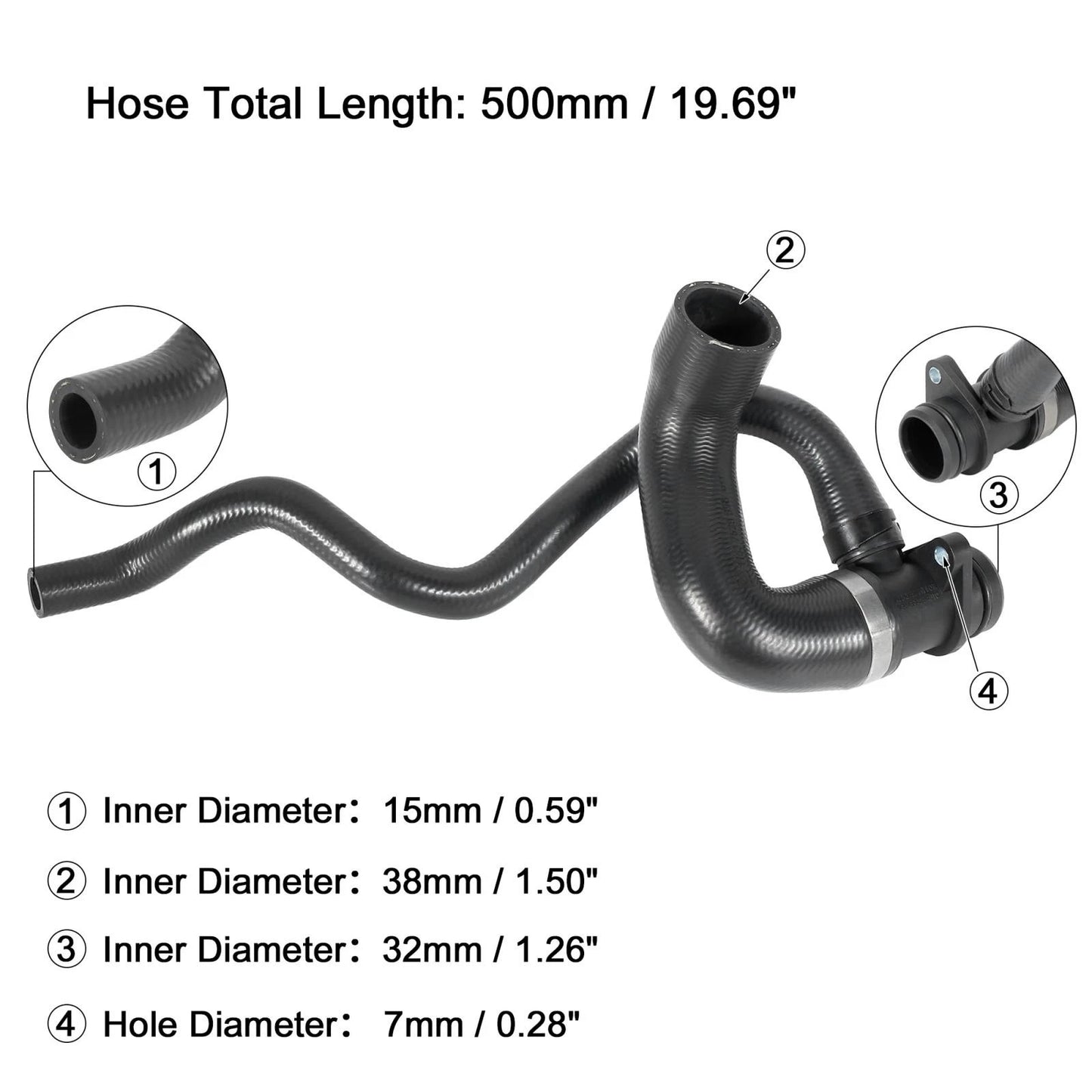 Radiator Water Hose from Expansion Tank for BMW