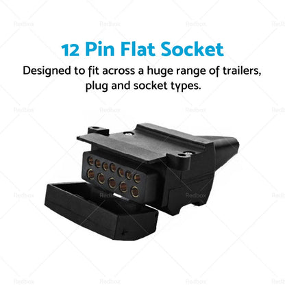 12 Pin Flat Female Socket for Trailer Connector Car Caravan