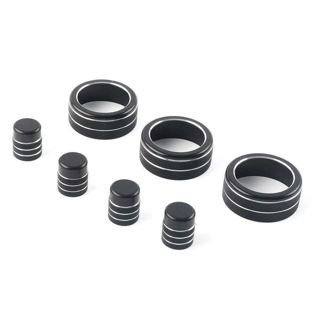 7x Switch Knob Ring Cover Trim for Honda Civic 11th Gen & CR-V 2023-24 Black