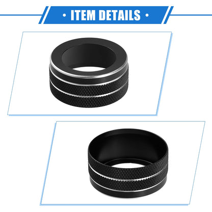 3 x AC Climate Control Knob Rings Covers for Jeep Renegade (2018-2023) Black