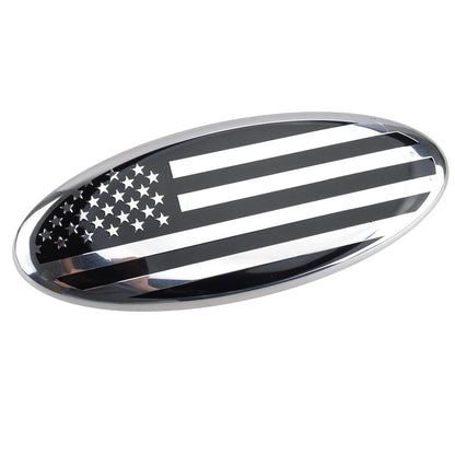 9" Front Grille Tailgate Oval US Flag Cover for Ford F150 F250 (2004-2023)