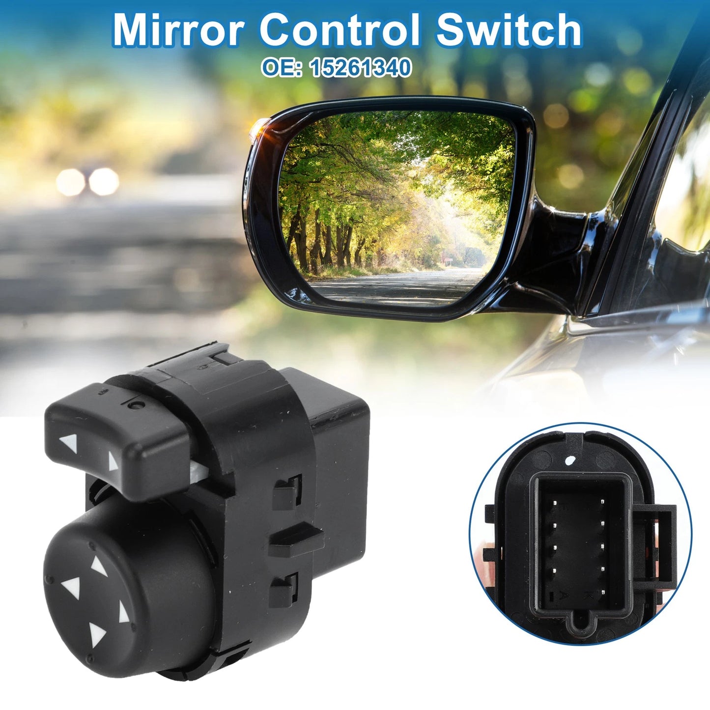 Car Mirror Switch Plastic Black for Chevrolet Malibu (2004 - 2008)