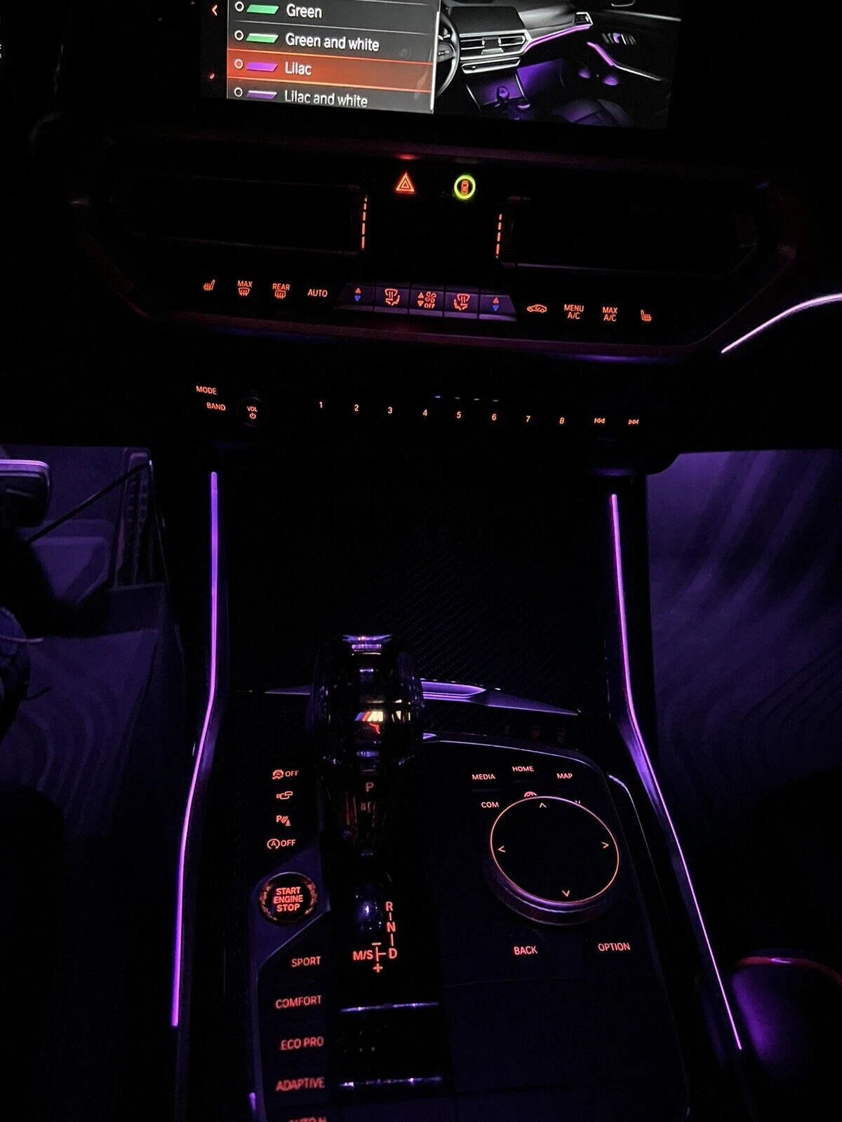 Center Console LED Ambient Lighting Trim for BMW 330i M340i M3 (G20/G28)