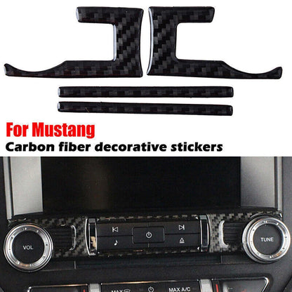 Carbon Fiber Interior Sound Equipment Button Trim for Ford Mustang (2015-2021)