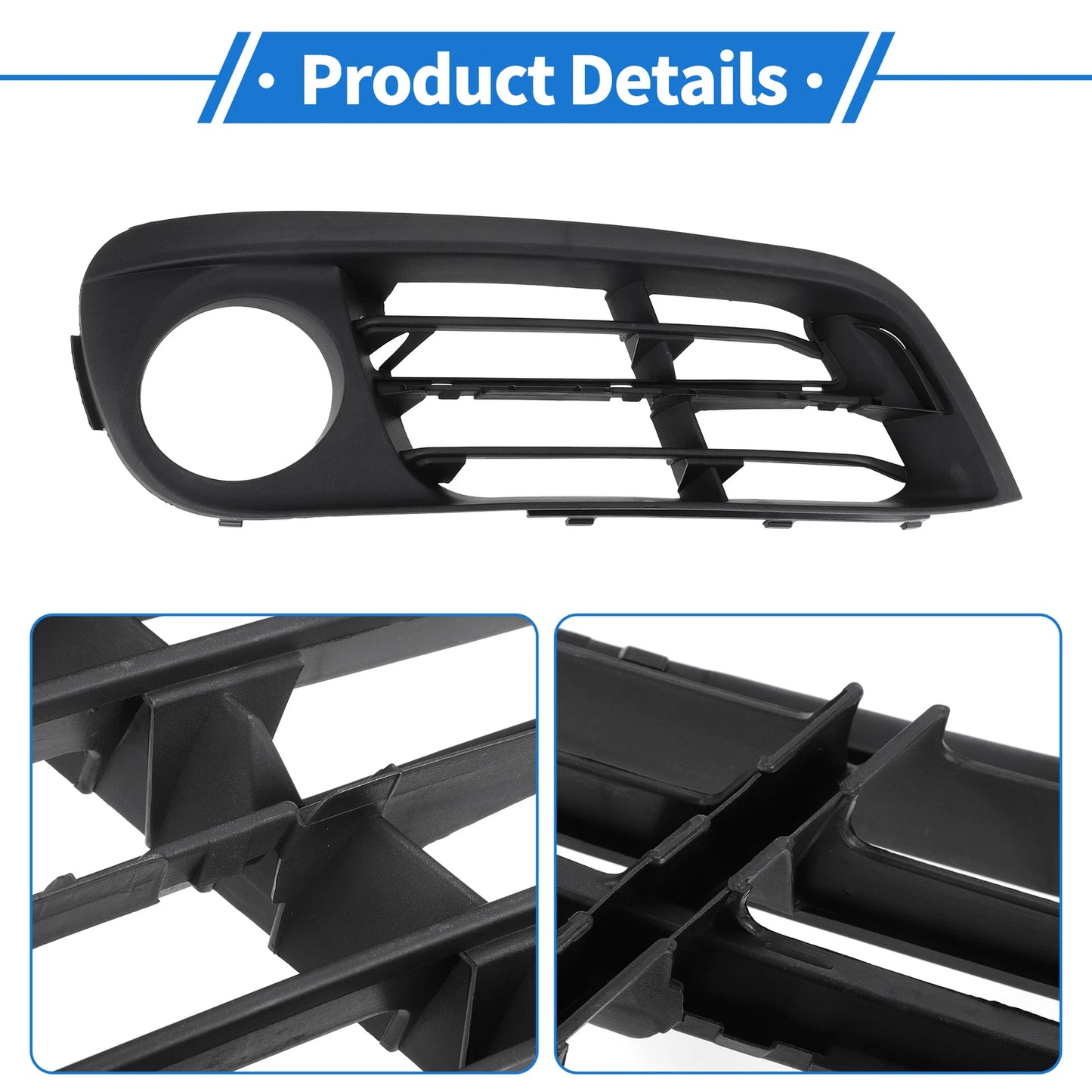 Front Right Fog Light Grill for BMW 528i 2015-2016 (1 Pc, Black)