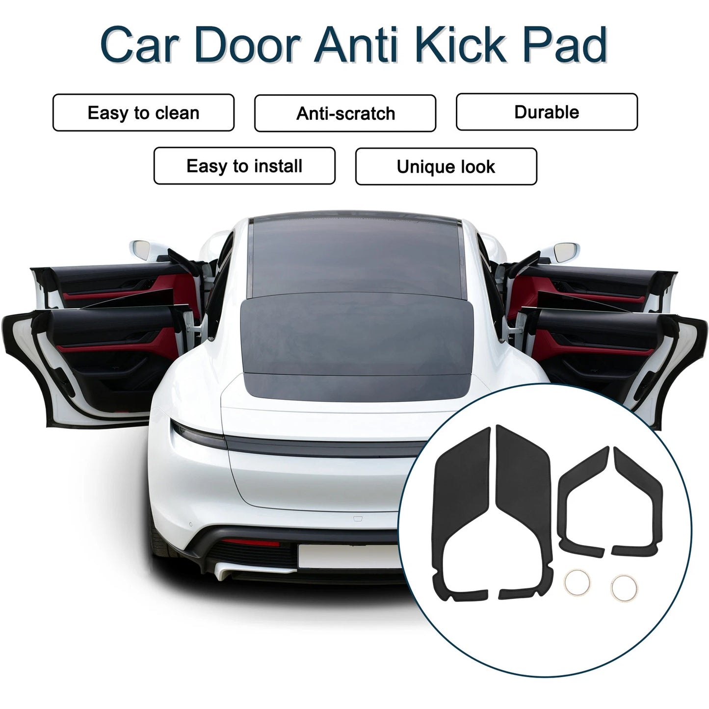 Car Door Anti Kick Pad Sticker Protector for Jeep Wrangler (2018-2023)