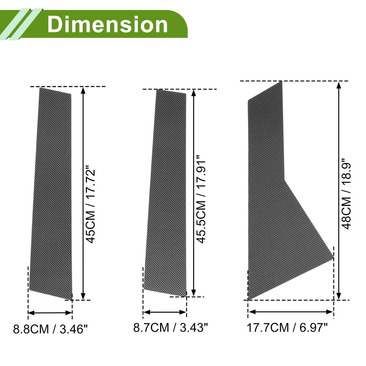 6 Pcs Window Trim for Chevy Captiva (2019-2024) Carbon Pattern Black