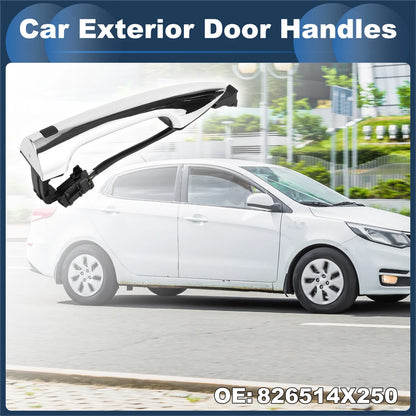 Front Left Exterior Door Handle for Kia K2 (2011-2016) - Silver Tone, 1 Pcs