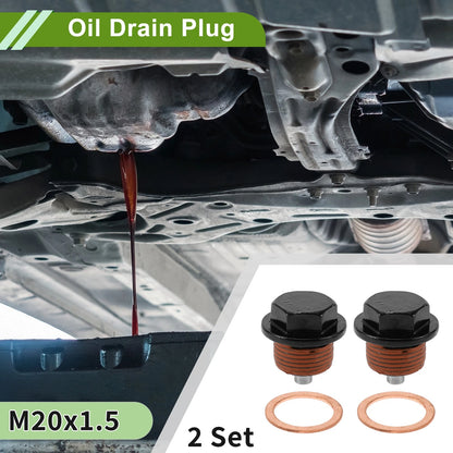 Oil Drain Plug 2x M20x1.5 Copper for Car Motorcycle