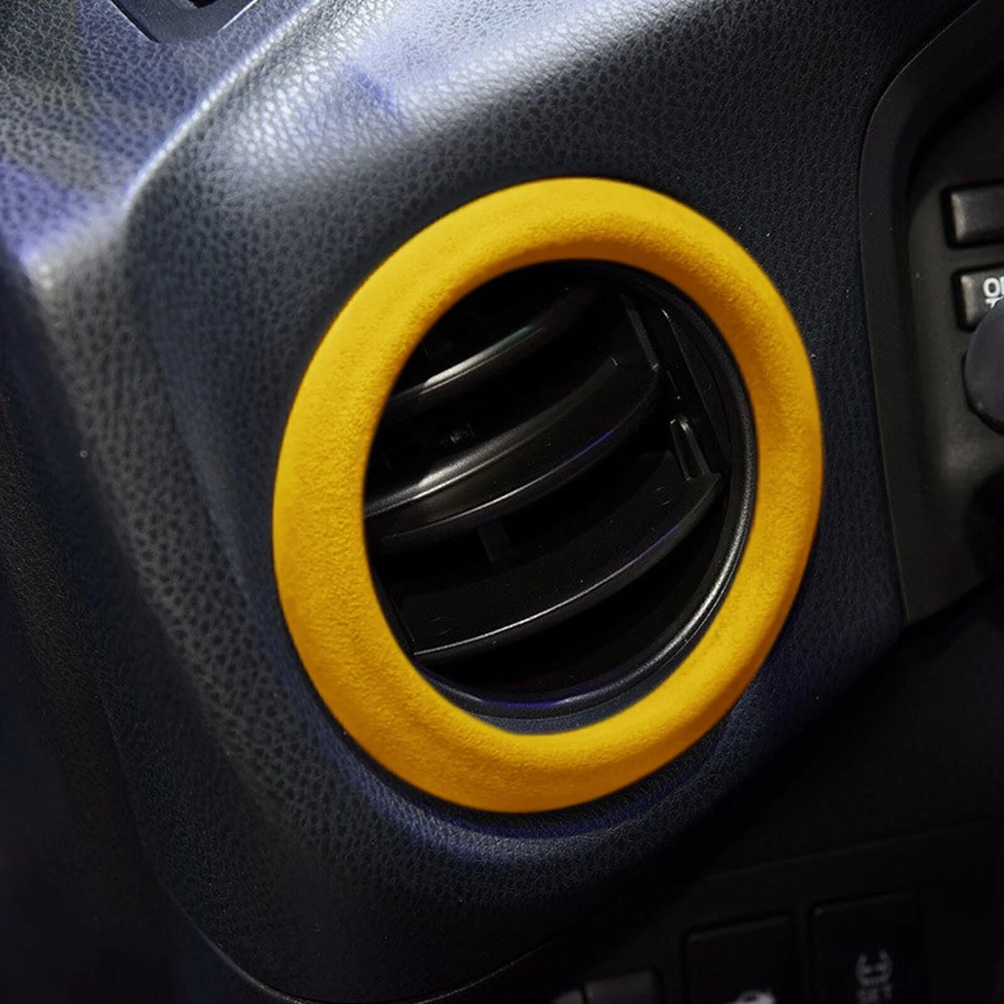 1x Yellow Leather Center Console Air Outlet Cover for Subaru BRZ, GT86 (2012-2020)