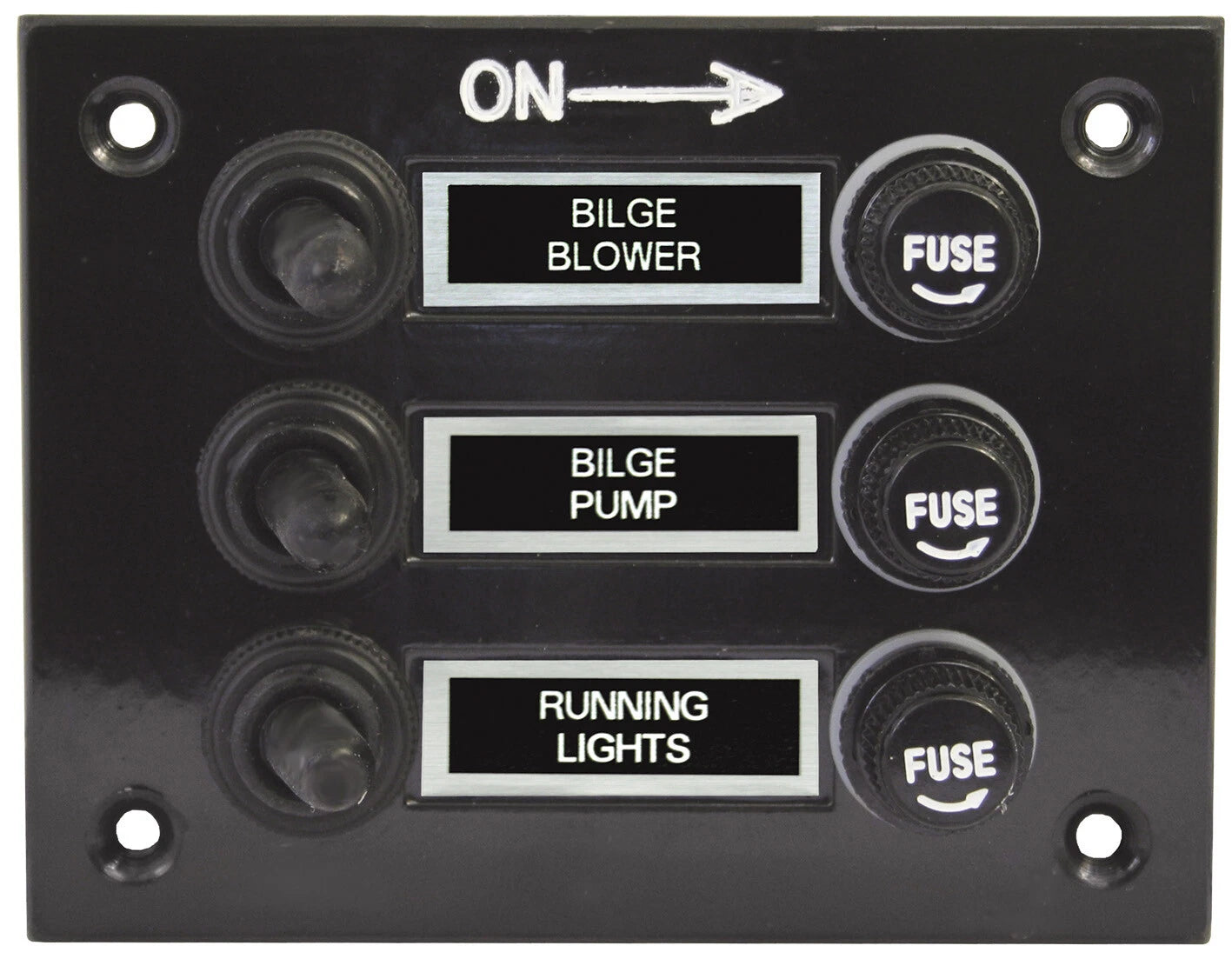 3 Gang Fused Marine Switch Panel with Splash Proof Boots for Boats 12/24 Volt