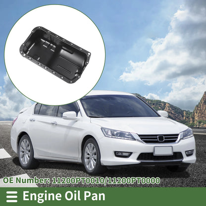 Engine Oil Pan for Honda Accord (1990-1997) - 1 x No.11200PT0010, Iron Black
