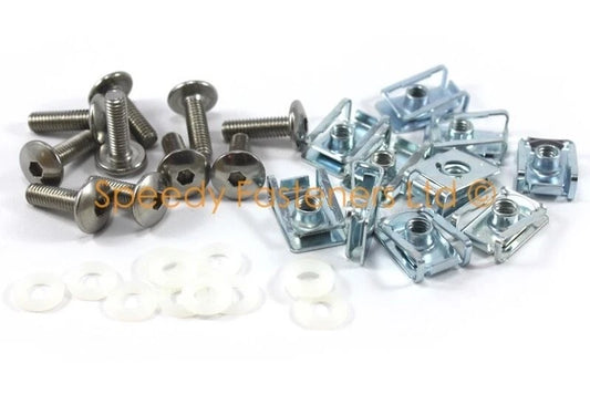 10x Boulon Tête Fourche dessous Tablier M6 6mm Inox Acier Ressort