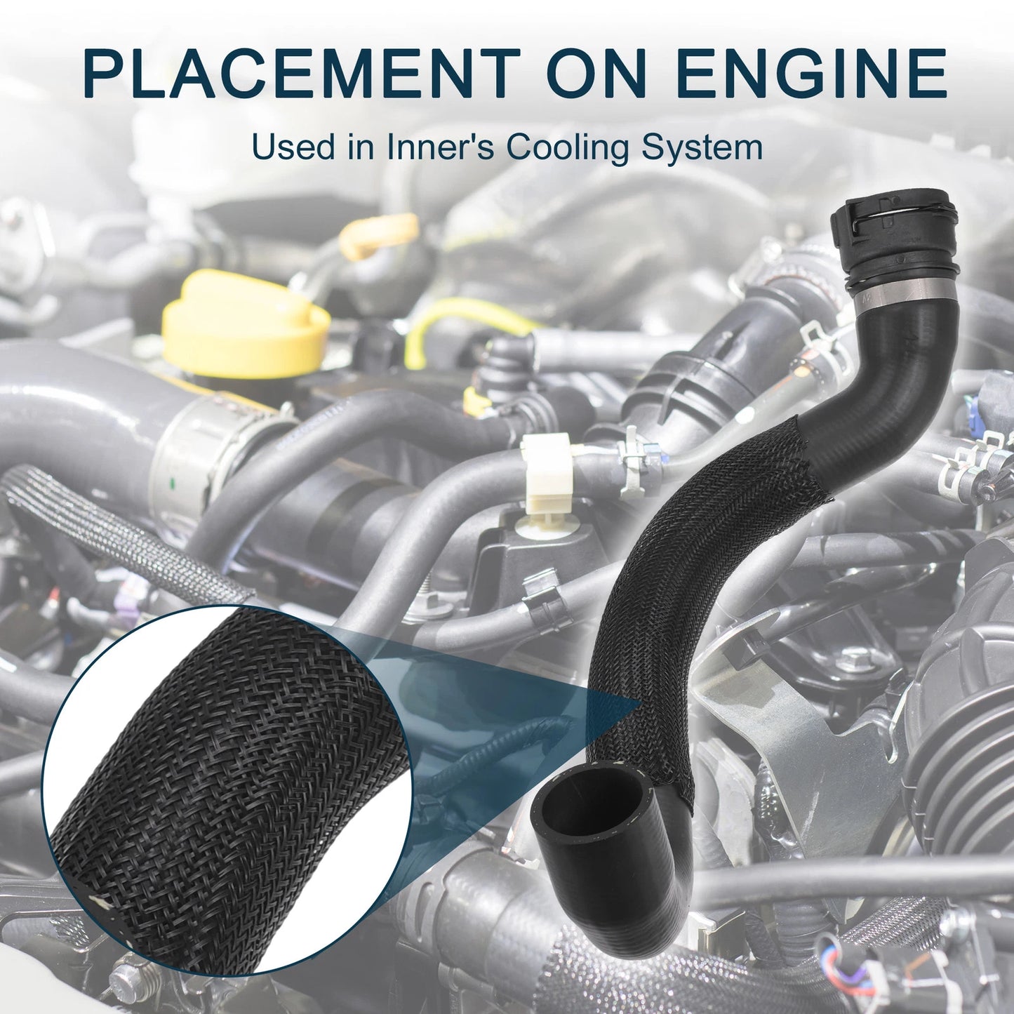 Radiator Hose for BMW 535i (2008-2010) - Engine Coolant Water Hose Black 1 Pc