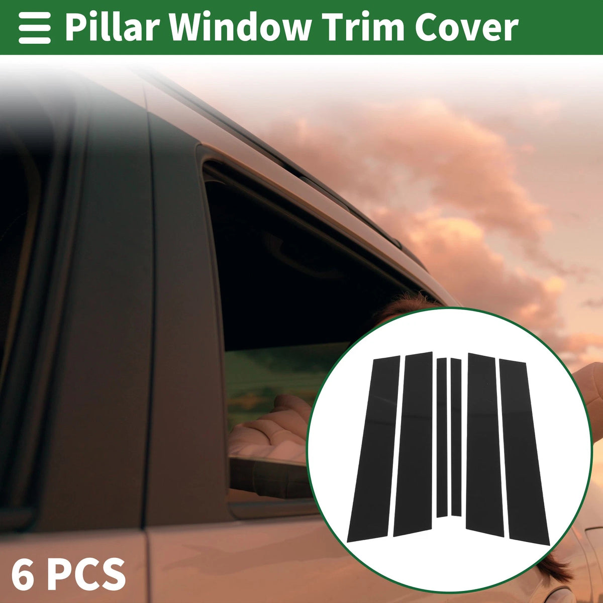 6 Pcs Black Door Pillar Window Trim for BMW X1 (2009-2015)
