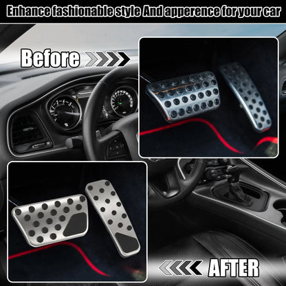 Brake Pedal Gas Accelerator Cover Set for Dodge Challenger (2009-2019)