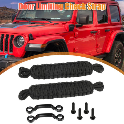 Car Door Limiting Straps  for Jeep Wrangler TJ JK JL (2007-2023) Black