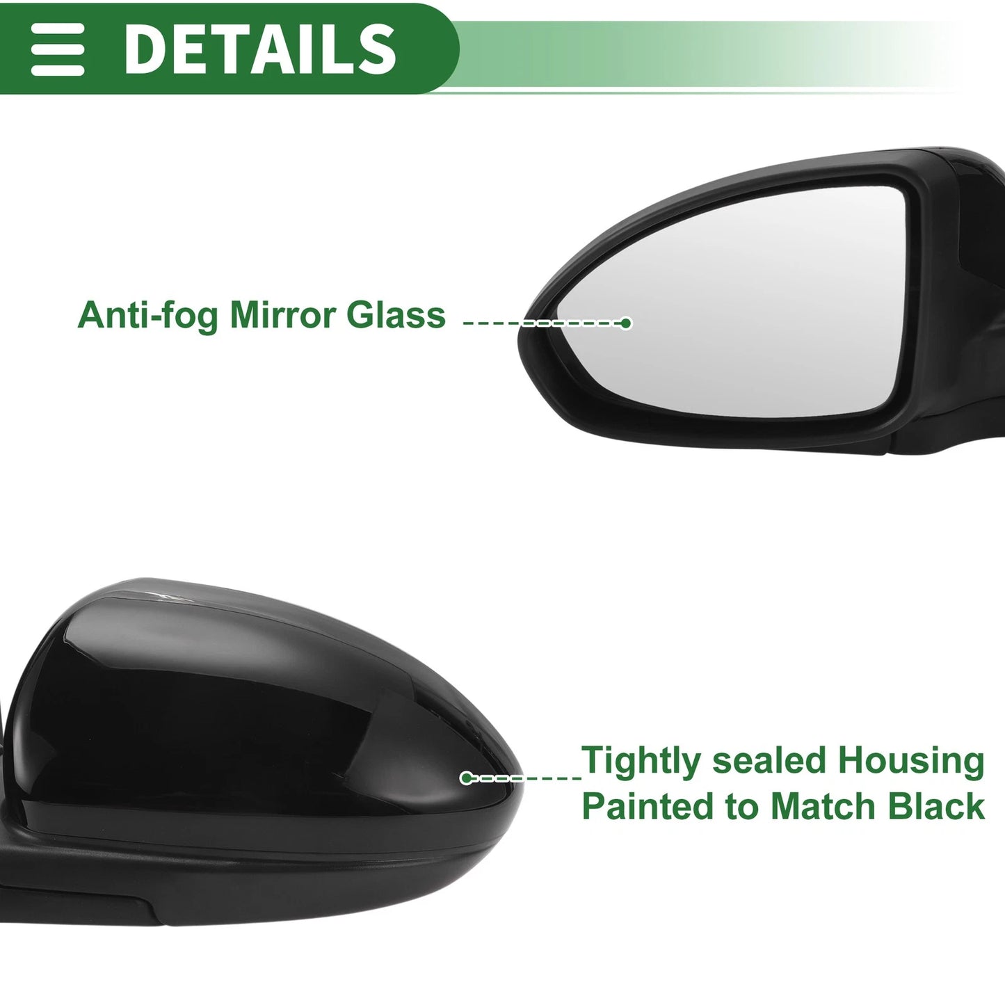 5 Pins Left Driver Side Door Mirror Replacement for Chevrolet Cruze (2011-2015)