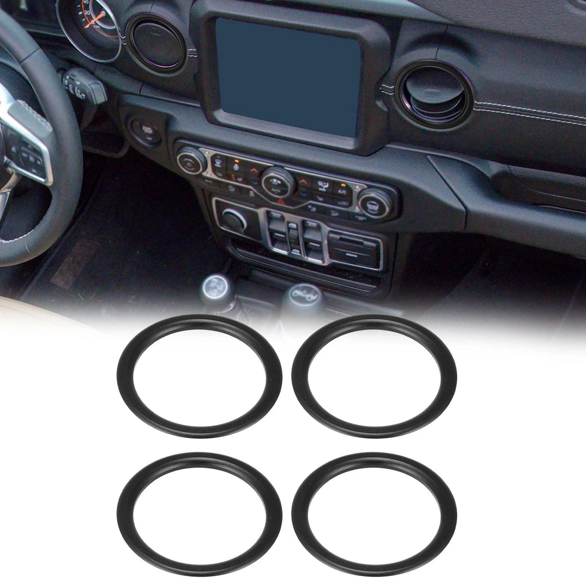 4 x Air Conditioner Vent Ring Trim Covers for Jeep Wrangler JL (2018-2021)