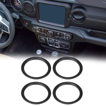 4 x Air Conditioner Vent Ring Trim Covers for Jeep Wrangler JL (2018-2021)
