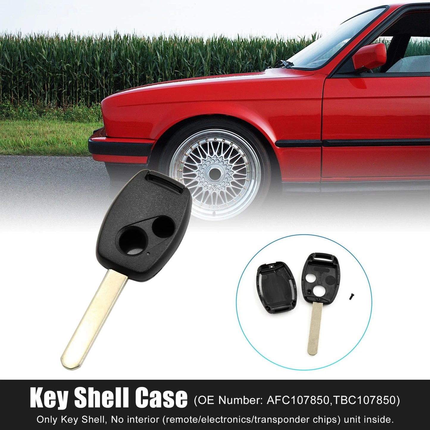 Uncut Key Remote Shell Replacement for Honda Civic, Accord (2001-2005)