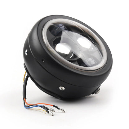 6.5" Headlight Hi/Lo w/ Blue Halo Light for Universal Motorcycle