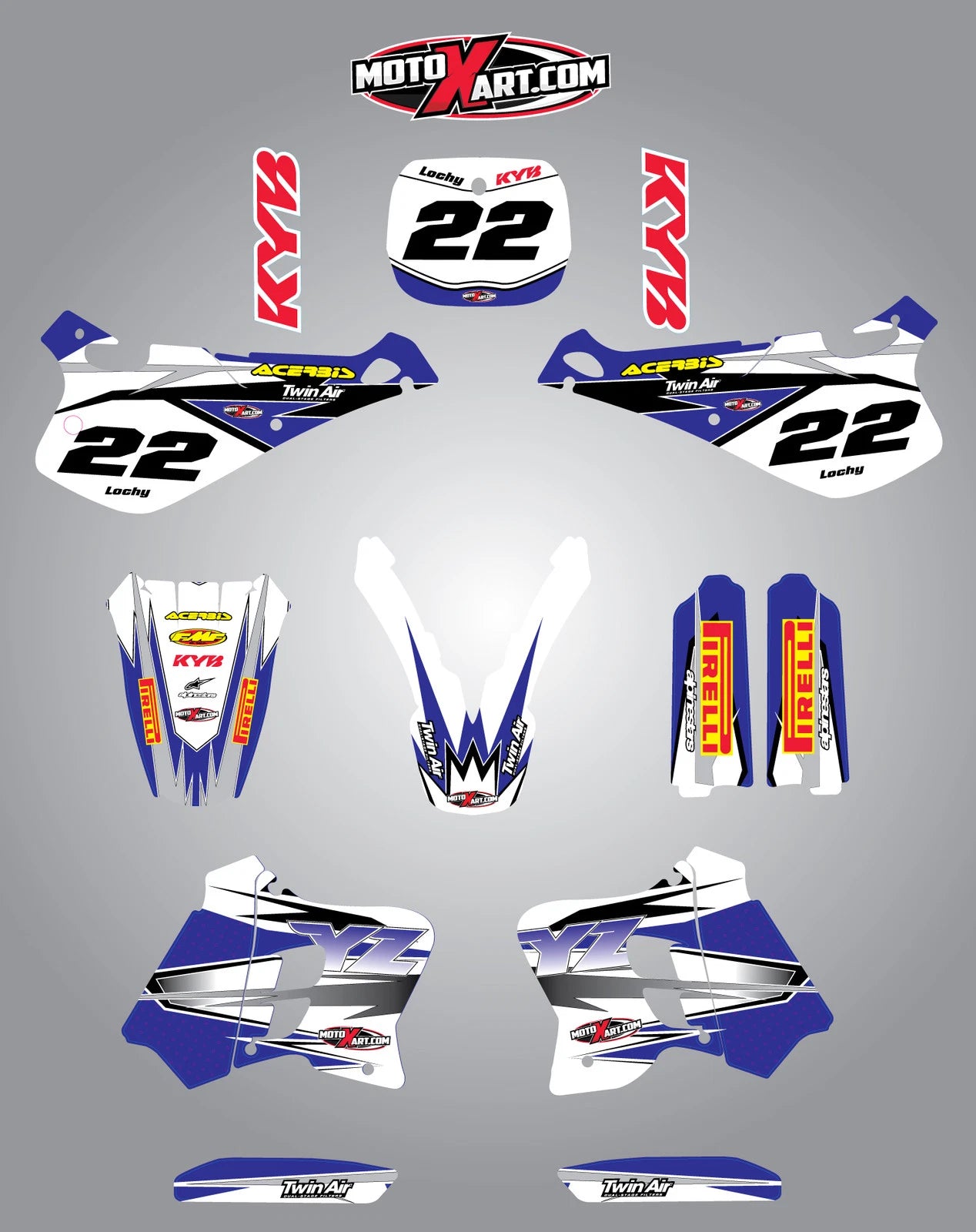 Full Graphic Kit Decals Stickers for Yamaha YZ 250 (1993-1995)